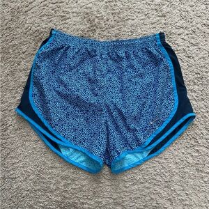 Nike Athletic Lined Running Shorts Womens M Blue Abstract Pebble Dri Fit